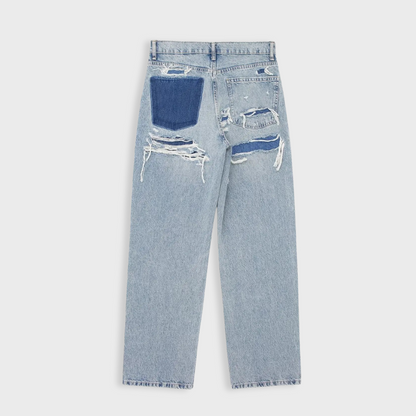 Losece | Women's Distressed Patchwork Baggy Jeans