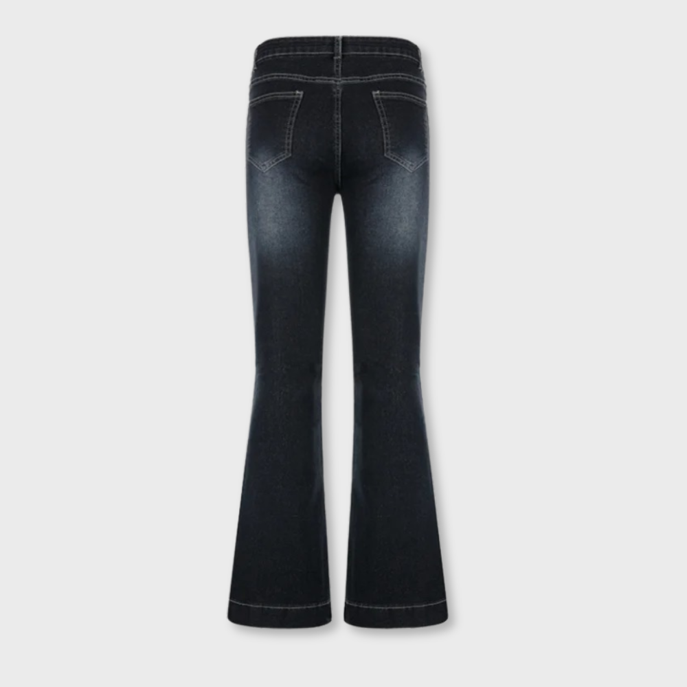 Losece | Women's Low Waist Baggy Flared Jeans