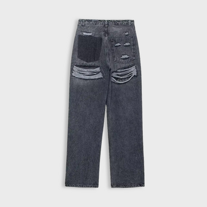 Losece | Women's Distressed Patchwork Baggy Jeans