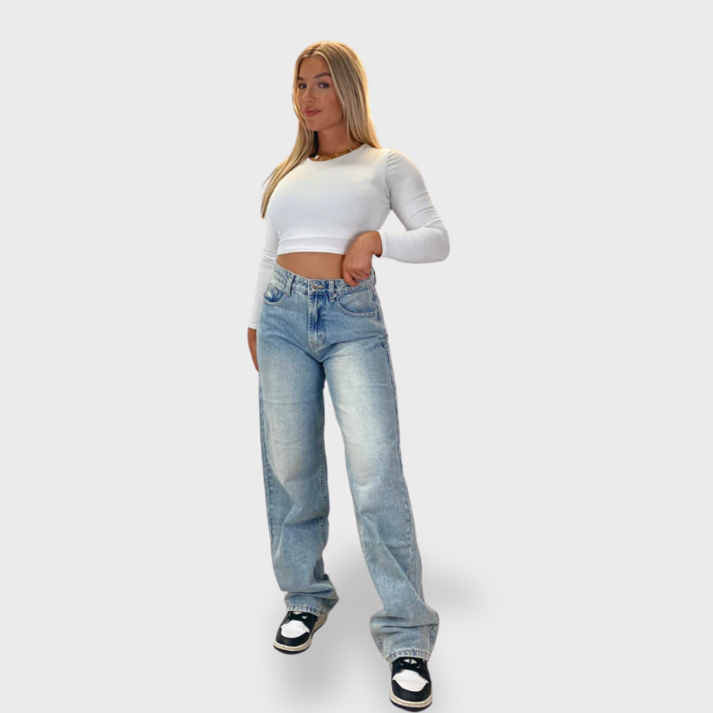 Losece | Women's Distressed Patchwork Baggy Jeans