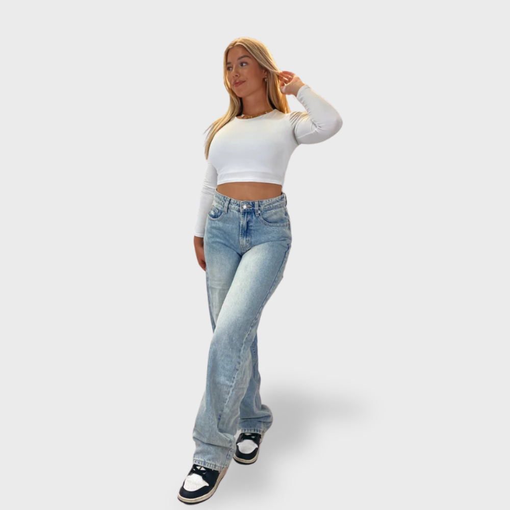 Losece | Women's Distressed Patchwork Baggy Jeans